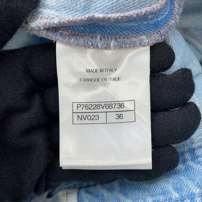 CHANEL COCO Button Denim Pants Size 36 Light BlueP76228 Cotton100%