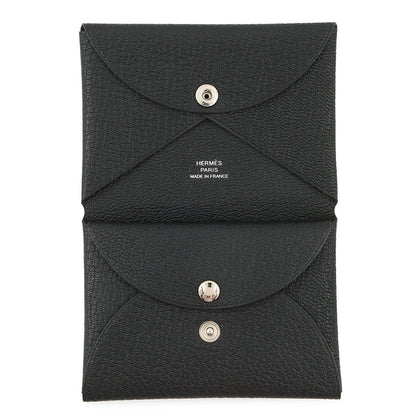 HERMES Calvi Duo Black Chevre Myzore Goatskin