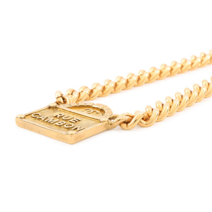 CHANEL RUE CAMBON logo necklace GoldAB8651 Gold Plated