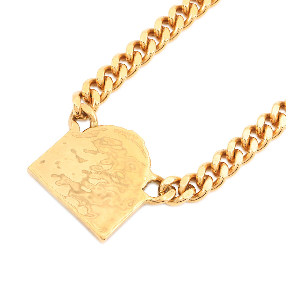 CHANEL RUE CAMBON logo necklace GoldAB8651 Gold Plated