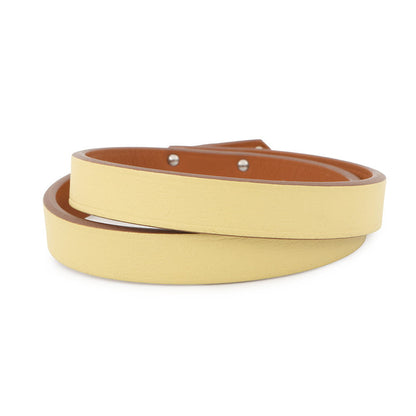 HERMES Kelly Duble Tour Bracelet Size T2 Jaune Poussin Swift Leather