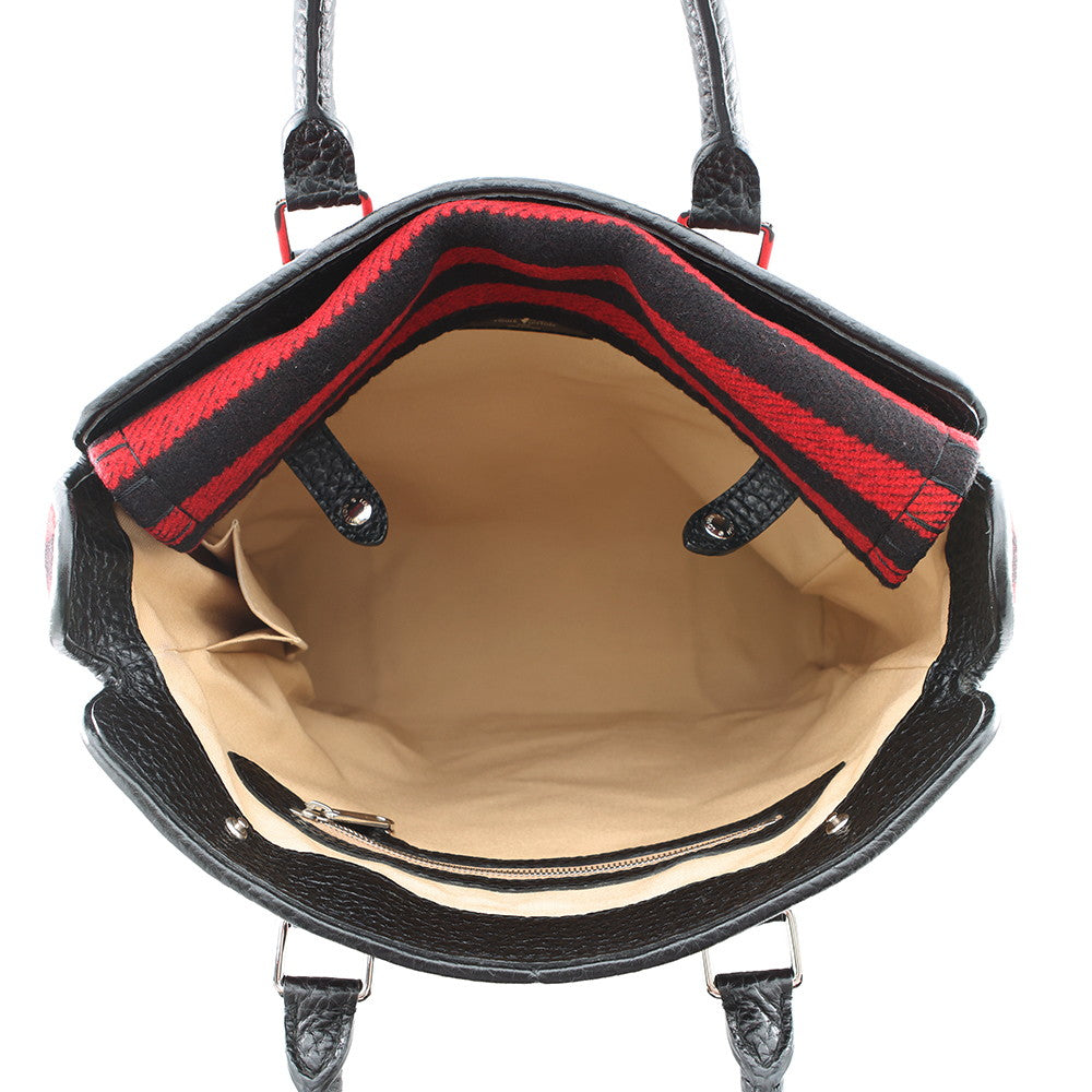 LOUIS VUITTON Cabas Vale Noir/RedM95241 Wool Leather