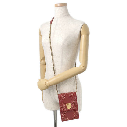 Dior Diorama Studded ChainShoulder Red Leather
