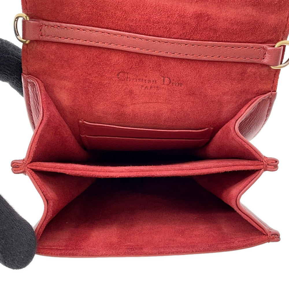Dior Diorama Studded ChainShoulder Red Leather