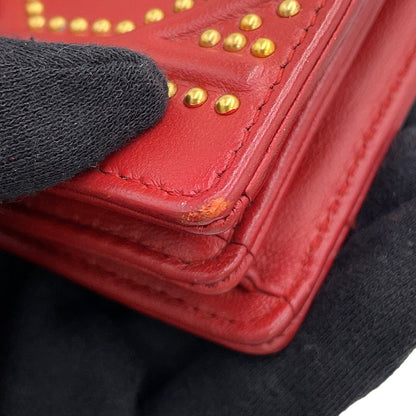 Dior Diorama Studded ChainShoulder Red Leather