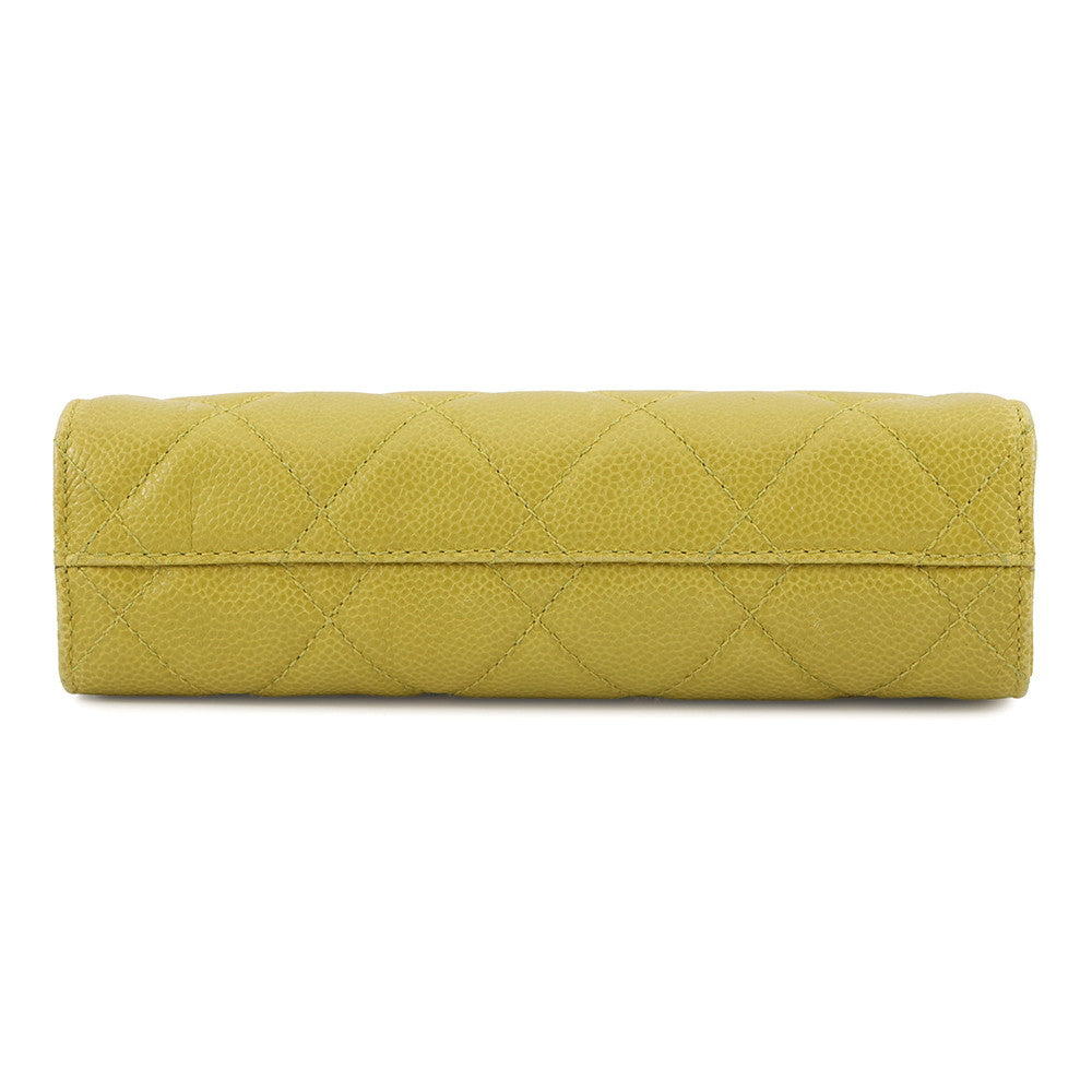 CHANEL Matelasse Waist Bag Light Green Caviar Leather