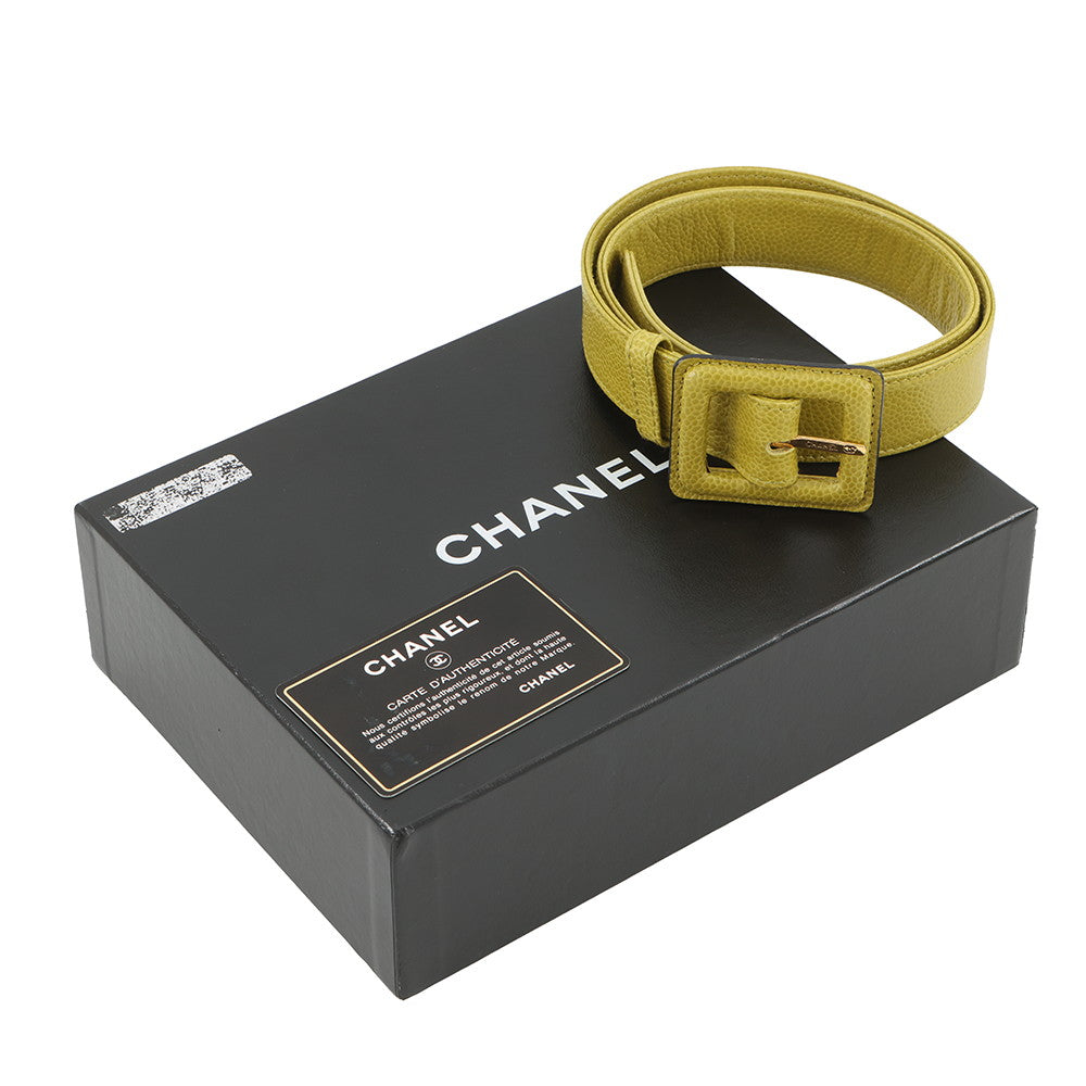 CHANEL Matelasse Waist Bag Light Green Caviar Leather