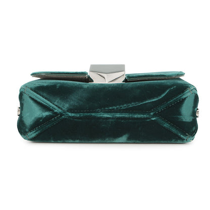 JIMMY CHOO LOCKETT PRETITE ChainShoulder Bag Green Velour