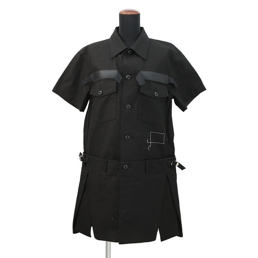 Sacai sacai x WTAPS short-sleeved dress Size 2 Black25-07771 Cotton100%