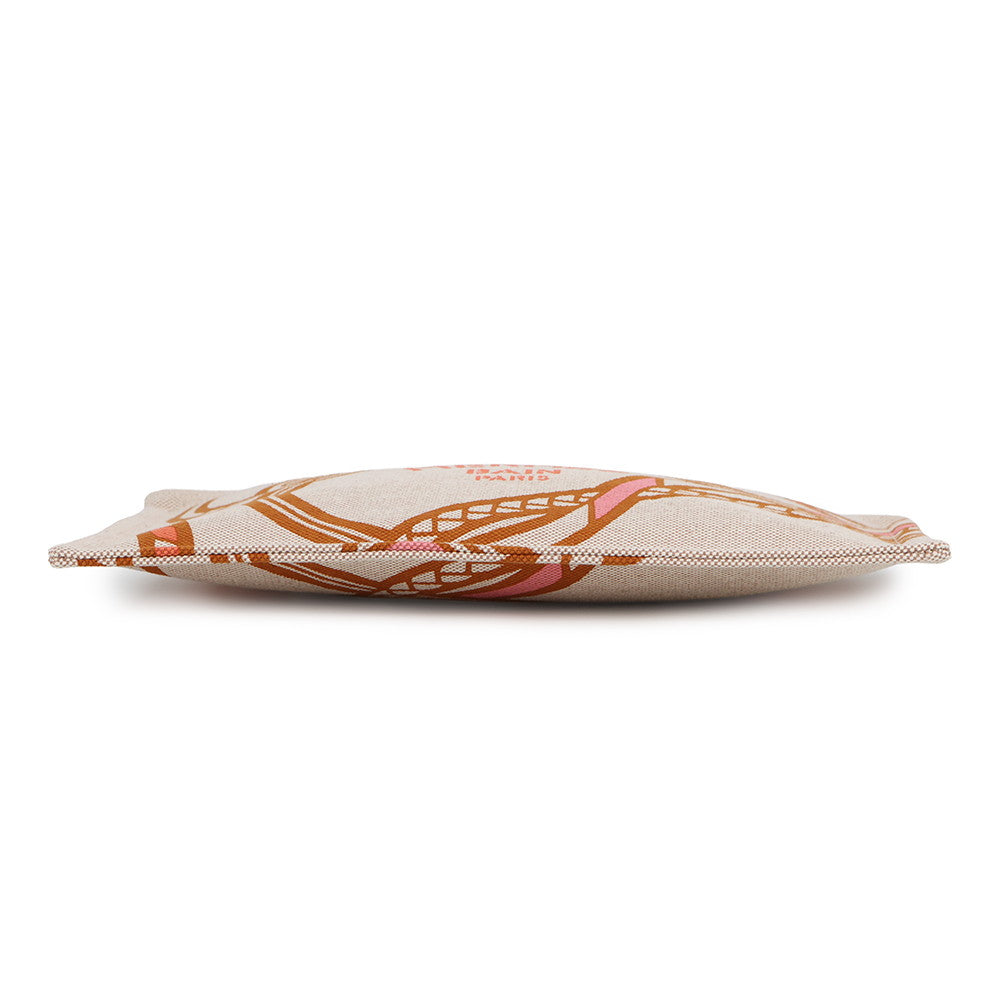 HERMES Trace Marant flat pouch Tan/Orange/Rose Cotton100% Size GM
