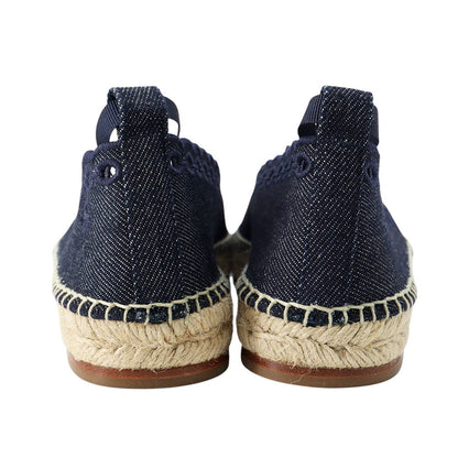 HERMES Guapa Espadrilles Chaine d'Ancre Navy Canvas Size 35