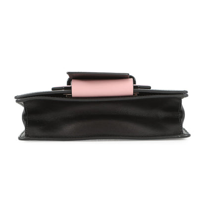 PRADA City Plex Ribbon Shoulder Bag Black/Pink1BD067 Leather Plastic