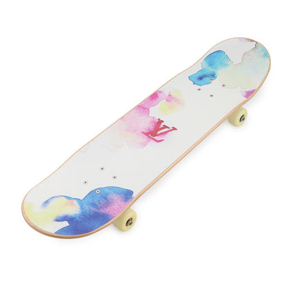 LOUIS VUITTON skateboard White/MulticolorGI0622 Wood Monogram Watercolor