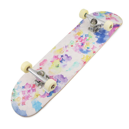LOUIS VUITTON skateboard White/MulticolorGI0622 Wood Monogram Watercolor