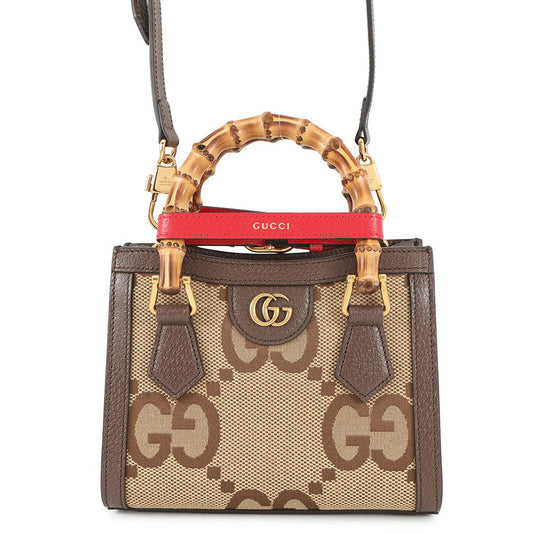 GUCCI Diana Jumbo GG 2-Way Bag Beige/Brown655661 GG Canvas Leather Size Mini