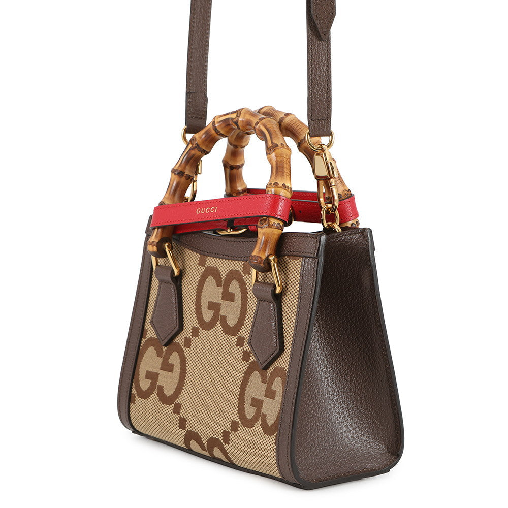 GUCCI Diana Jumbo GG 2-Way Bag Beige/Brown655661 GG Canvas Leather Size Mini