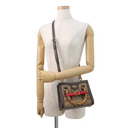 GUCCI Diana Jumbo GG 2-Way Bag Beige/Brown655661 GG Canvas Leather Size Mini