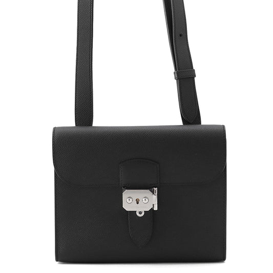 HERMES Sac A Depeches Black Epsom Size 21
