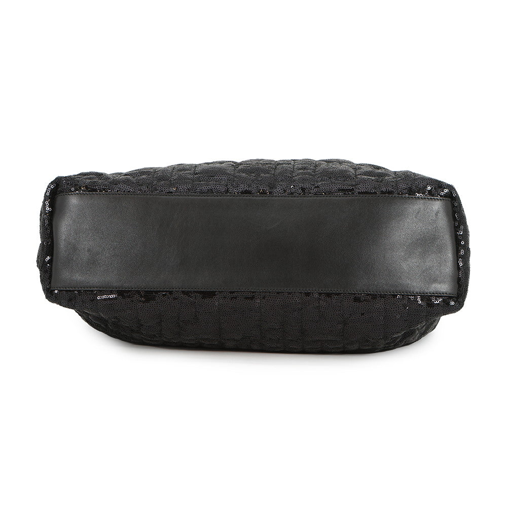 DOLCE&GABBANA ChainShoulder Tote Black Sequins Leather