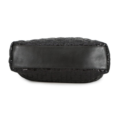 DOLCE&GABBANA ChainShoulder Tote Black Sequins Leather