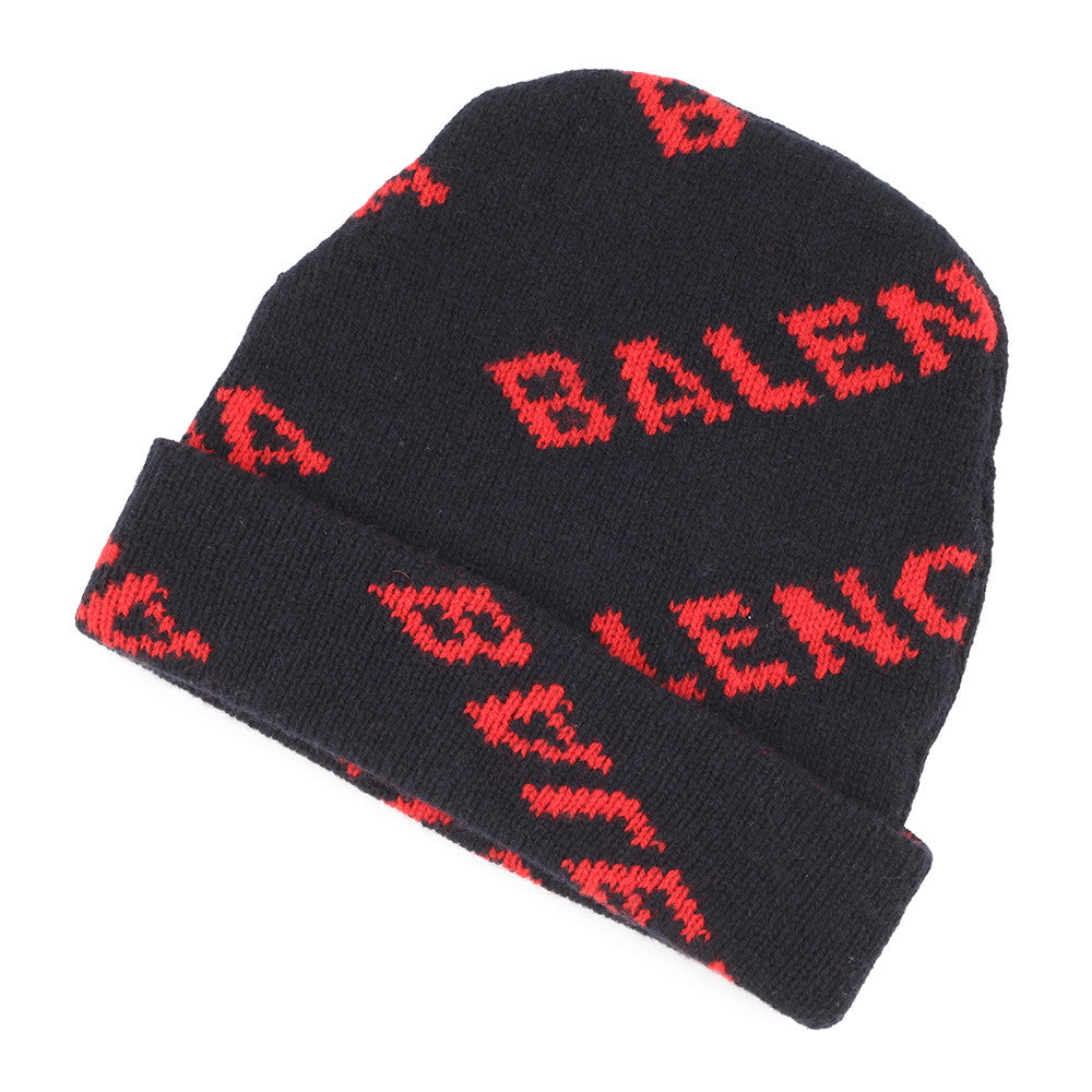 BALENCIAGA Knit cap Navy/Red Wool 95% Polyester4% Polyamide1%