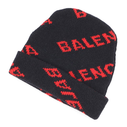 BALENCIAGA Knit cap Navy/Red Wool 95% Polyester4% Polyamide1%