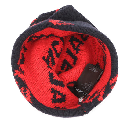 BALENCIAGA Knit cap Navy/Red Wool 95% Polyester4% Polyamide1%