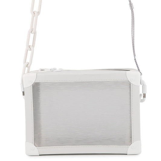 LOUIS VUITTON Soft Trunk Epi Plage Shoulder Bag White/TransparentM55602 PVC Leather