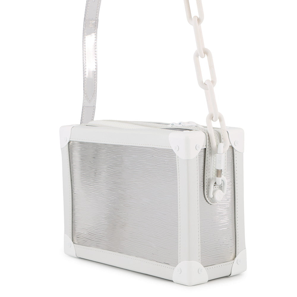 LOUIS VUITTON Soft Trunk Epi Plage Shoulder Bag White/TransparentM55602 PVC Leather