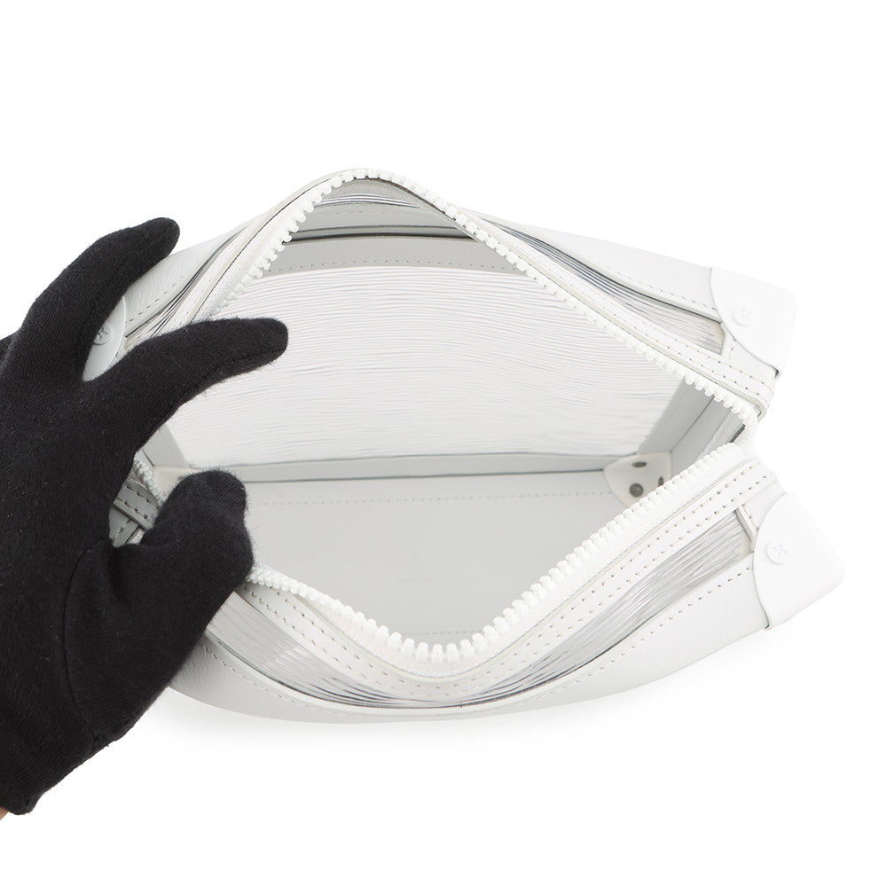LOUIS VUITTON Soft Trunk Epi Plage Shoulder Bag White/TransparentM55602 PVC Leather