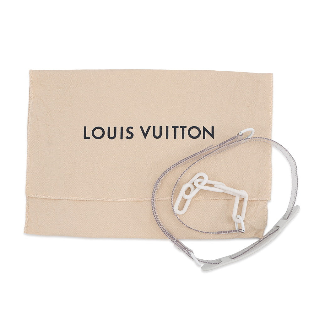 LOUIS VUITTON Soft Trunk Epi Plage Shoulder Bag White/TransparentM55602 PVC Leather