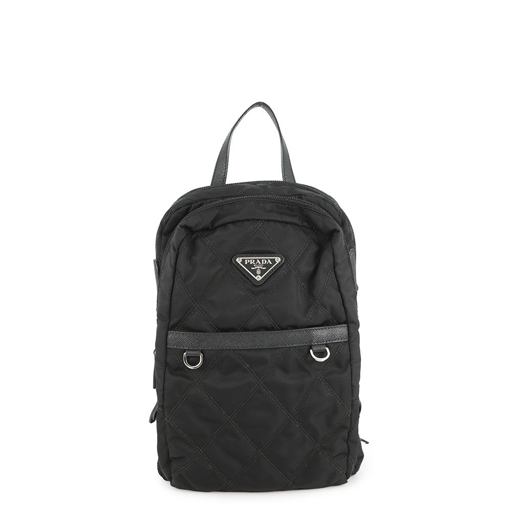 PRADA Backpack Black1BZ017 Nylon Size Mini