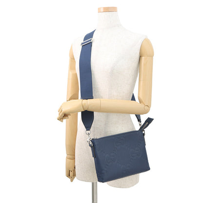 GUCCI jumbo GG messenger bag Navy761747 Leather Size Small