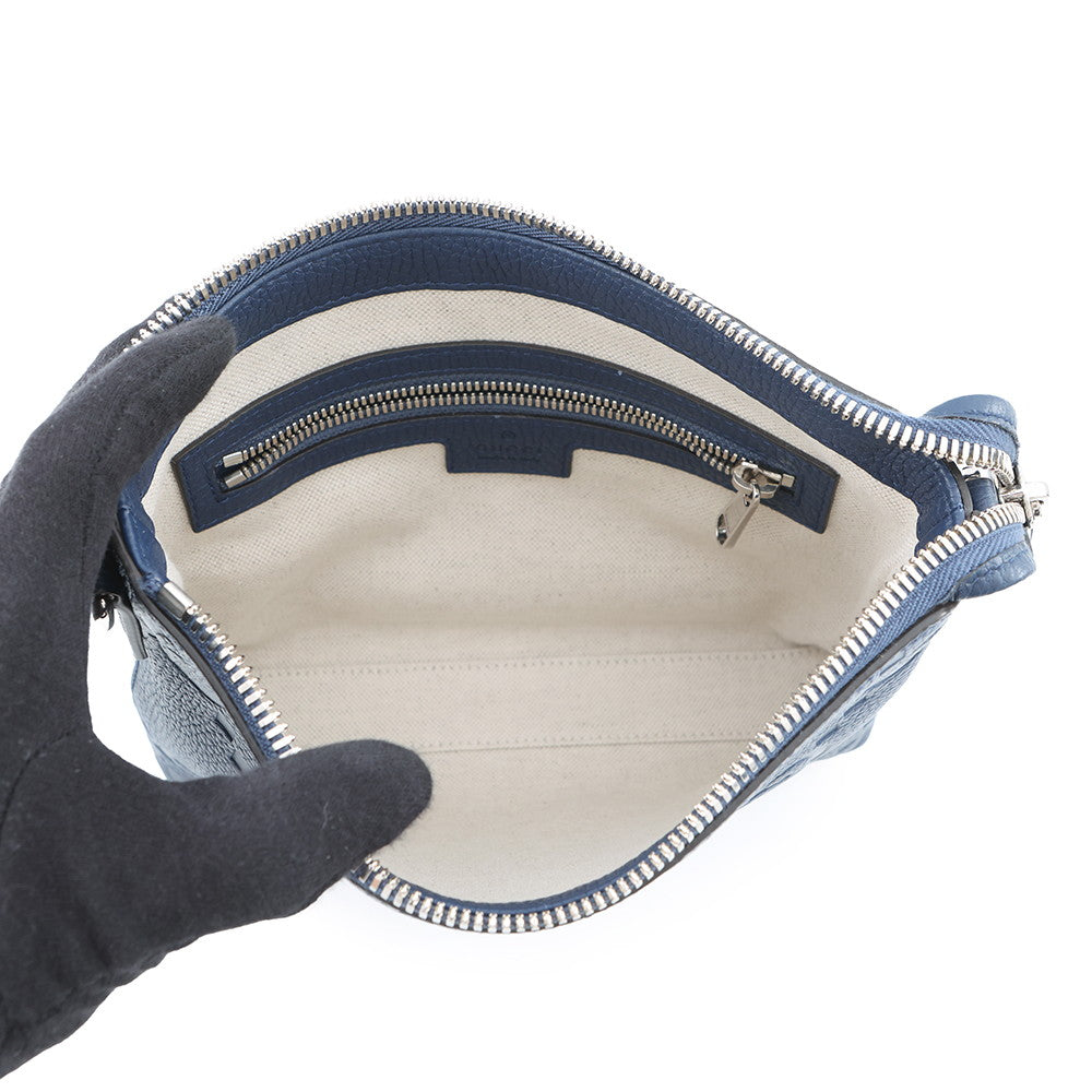 GUCCI jumbo GG messenger bag Navy761747 Leather Size Small
