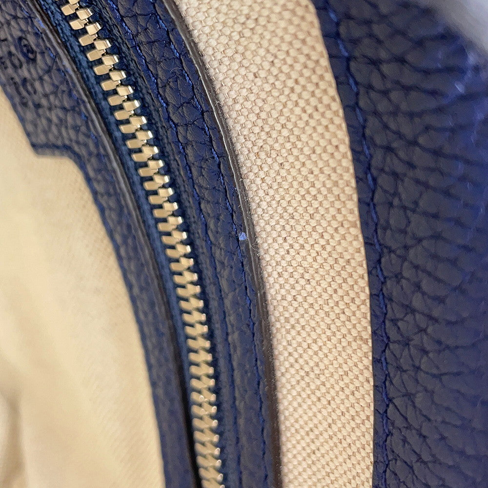 GUCCI jumbo GG messenger bag Navy761747 Leather Size Small