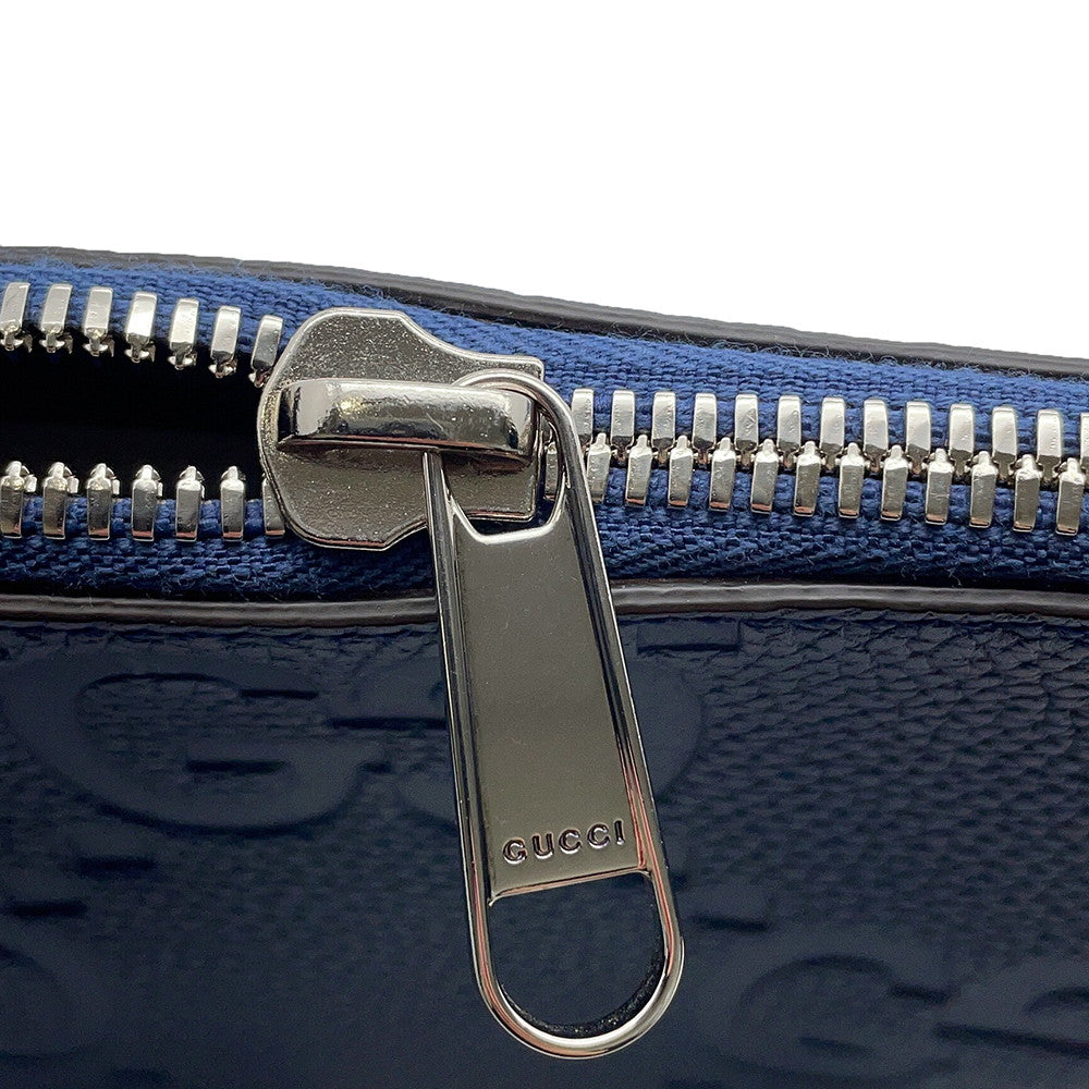 GUCCI jumbo GG messenger bag Navy761747 Leather Size Small