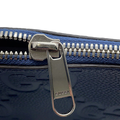 GUCCI jumbo GG messenger bag Navy761747 Leather Size Small