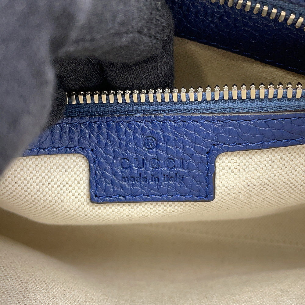 GUCCI jumbo GG messenger bag Navy761747 Leather Size Small