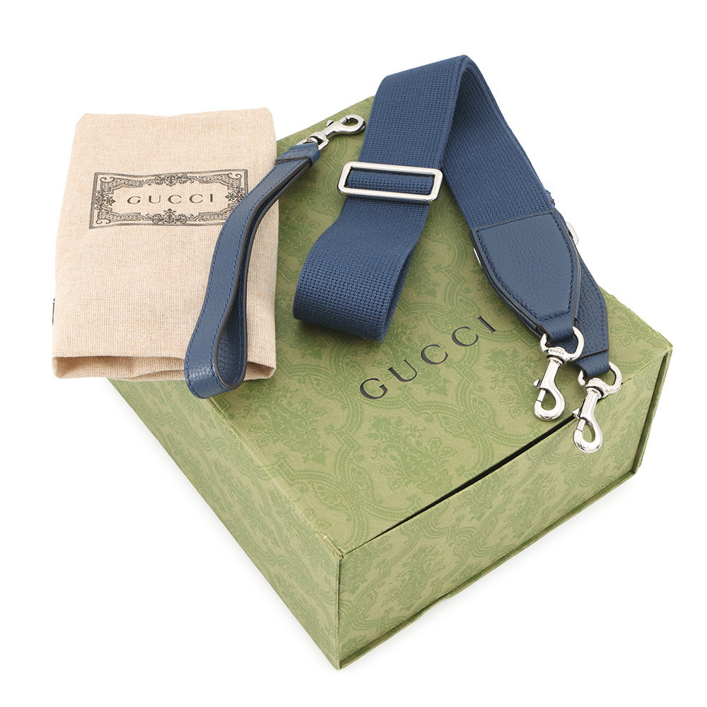 GUCCI jumbo GG messenger bag Navy761747 Leather Size Small