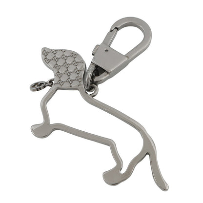 GUCCI Interlocking G Dog Key Chain Black/Red817294 Metal