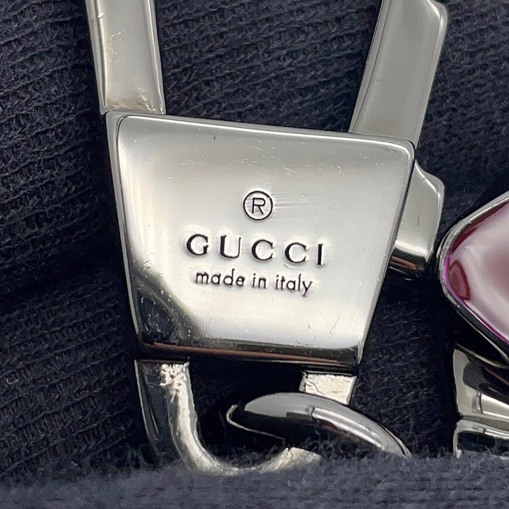 GUCCI Interlocking G Dog Key Chain Black/Red817294 Metal