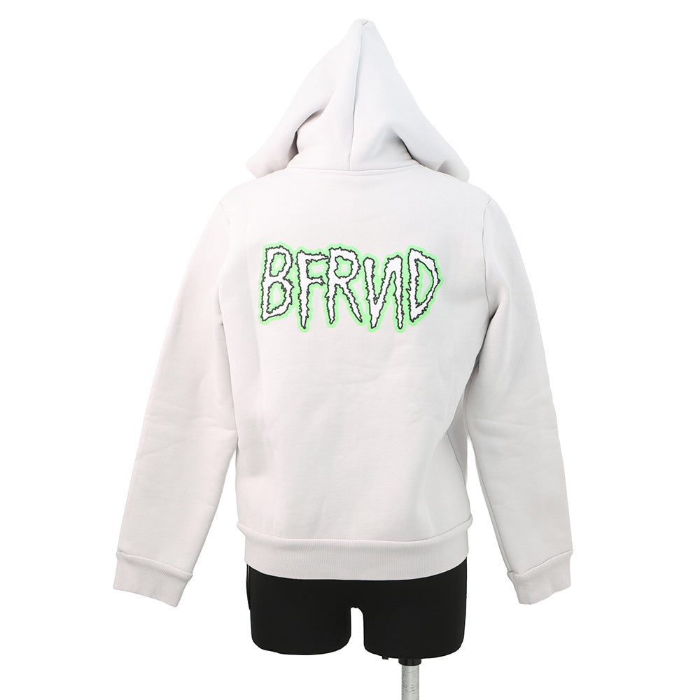 BALENCIAGA BFRND Small Zip-Up Hoodie Size L Light Gray788243 Cotton98% Polyurethane2%
