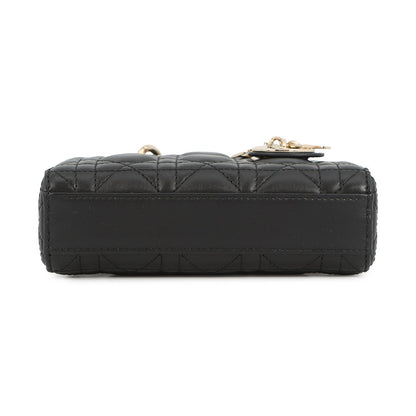 Dior Lady D-Joy Cannage 3-way Bag BlackS0910ONGE Lambskin Size micro