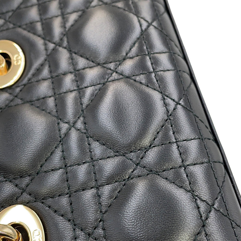 Dior Lady D-Joy Cannage 3-way Bag BlackS0910ONGE Lambskin Size micro