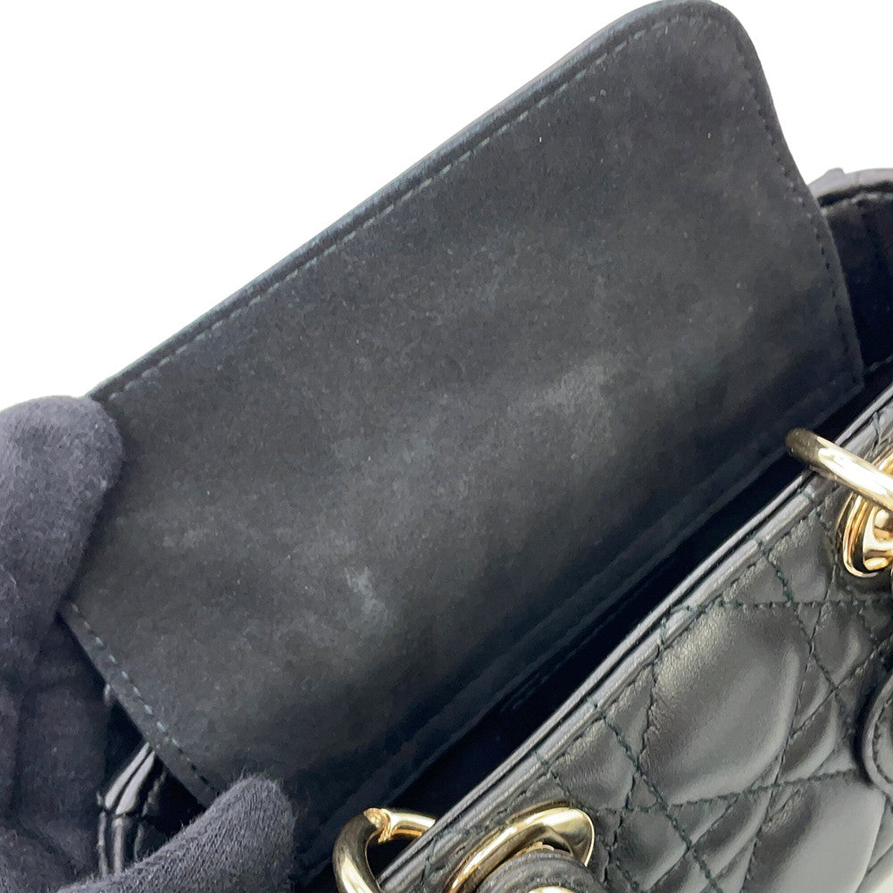 Dior Lady D-Joy Cannage 3-way Bag BlackS0910ONGE Lambskin Size micro