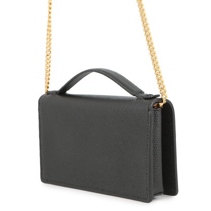 Valentino Garavani V Logo Signature Chain Wallet Black7W0P0W42SNP Calf Leather