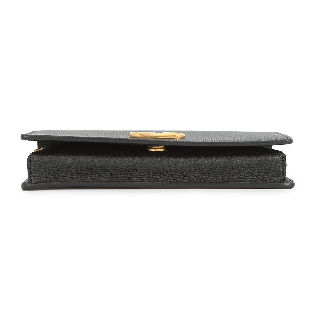 Valentino Garavani V Logo Signature Chain Wallet Black7W0P0W42SNP Calf Leather