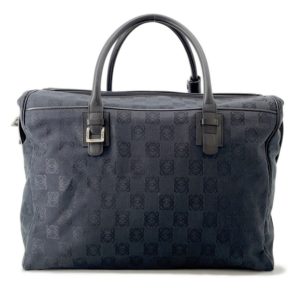 LOEWE Anagram Boston Black Canvas Leather