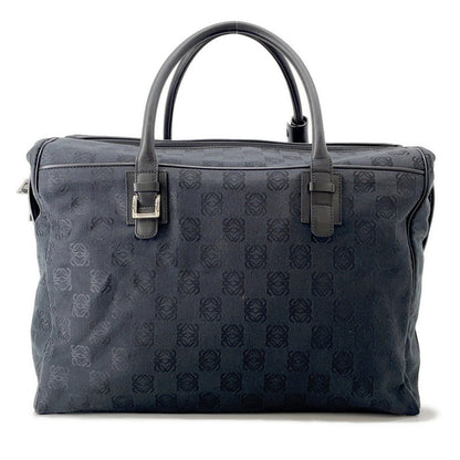 LOEWE Anagram Boston Black Canvas Leather