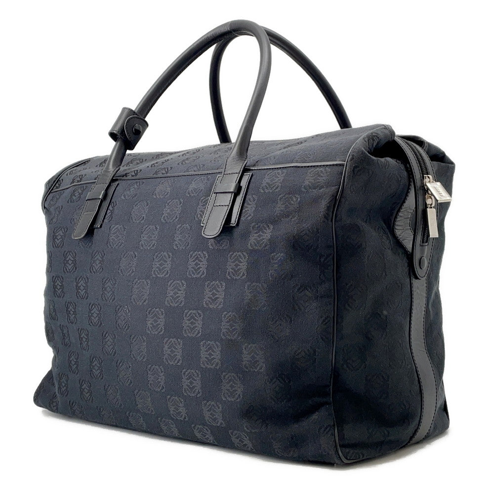 LOEWE Anagram Boston Black Canvas Leather